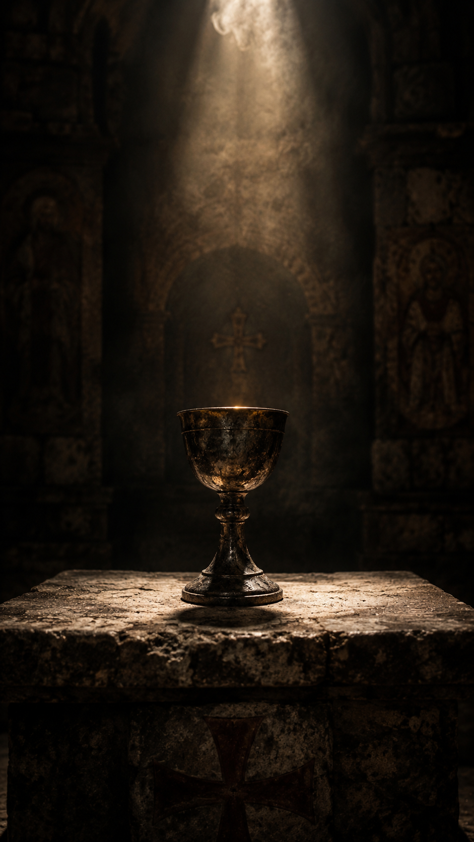 House of Custodes chalice on a stone Alter
